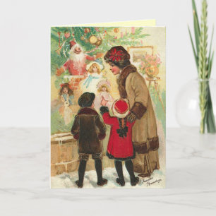 Viktorianische Weihnachtskarte Feiertagskarte