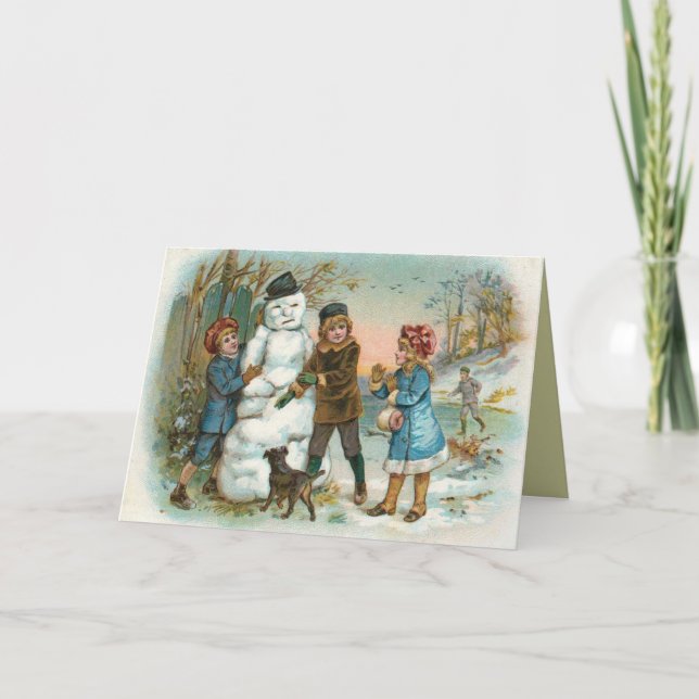 Viktorianische Weihnachtskarte Feiertagskarte (Vorderseite)