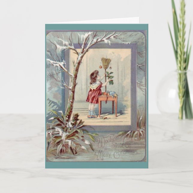 Viktorianische Weihnachtskarte Feiertagskarte (Vorderseite)