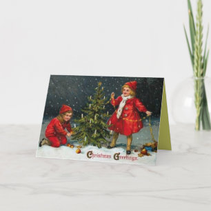Viktorianische Weihnachtskarte Feiertagskarte