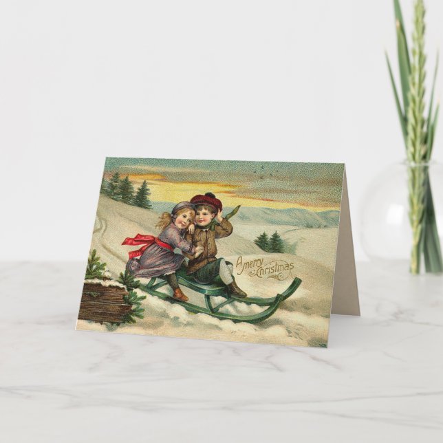Viktorianische Weihnachtskarte Feiertagskarte (Vorderseite)
