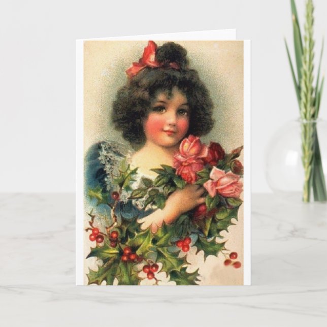 Viktorianische Weihnachtskarte Feiertagskarte (Vorderseite)