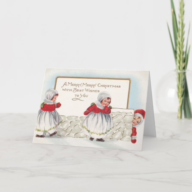 Viktorianische Weihnachtskarte Feiertagskarte (Vorderseite)