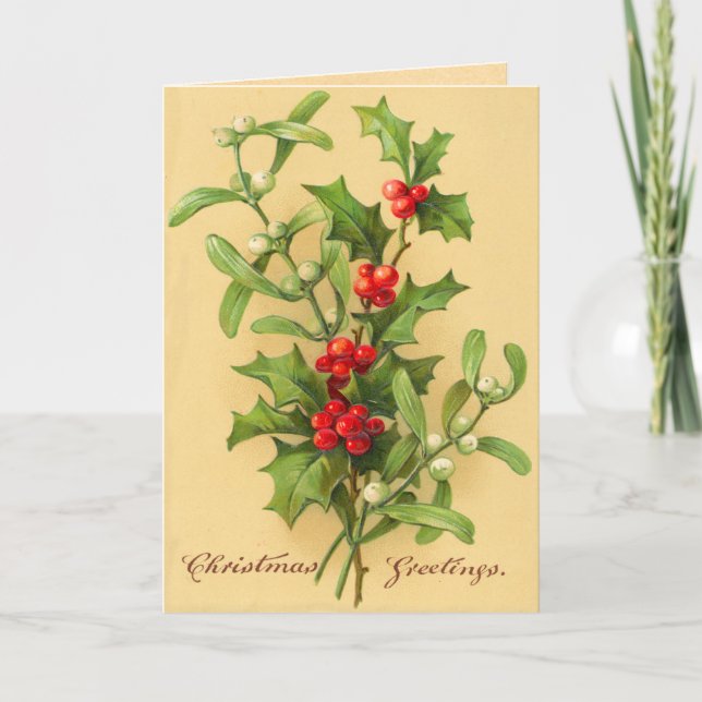 Viktorianische Weihnachtskarte Feiertagskarte (Vorderseite)