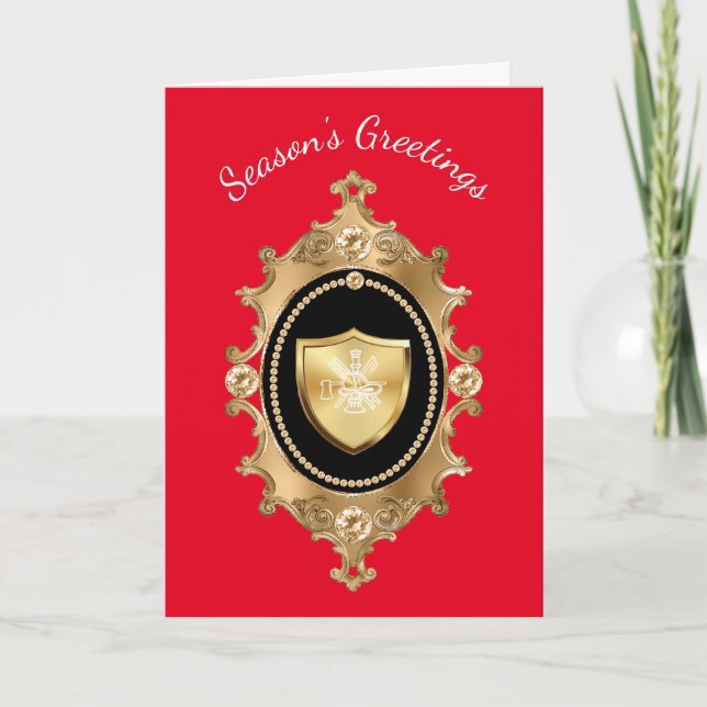 Viktorianische Weihnachtskarte für den Feuerdienst Karte (Vorderseite)