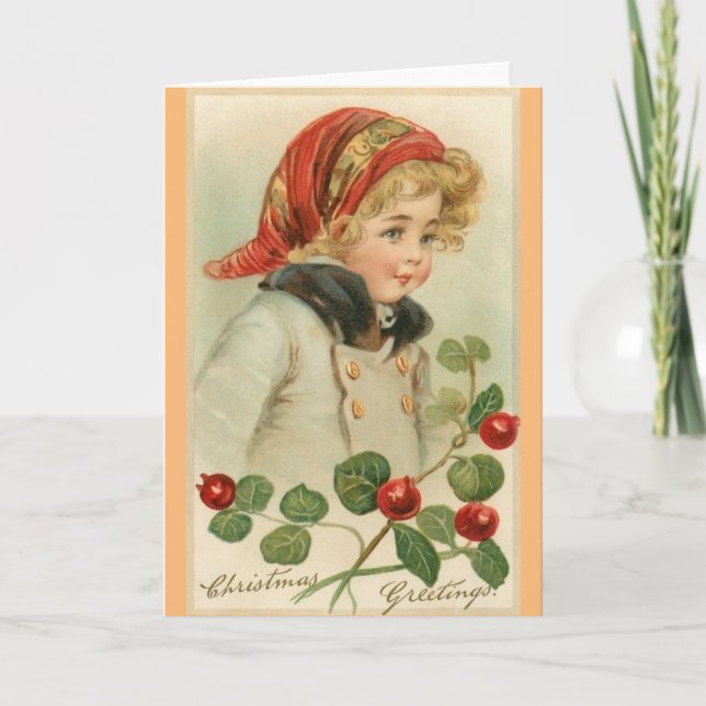 Viktorianische Weihnachtskarte für Kinder Feiertagskarte (Vorderseite)