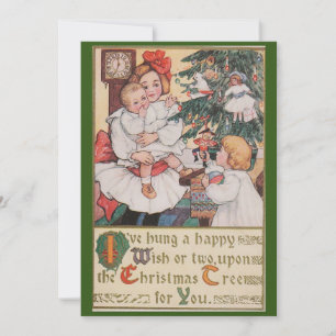 Viktorianische Weihnachtskarte, viktorianisch, Vin Dankeskarte