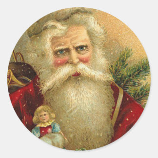 Viktorianische Weihnachtskleber Runder Aufkleber