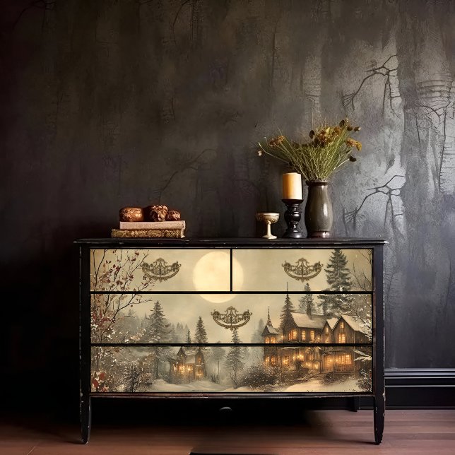 Viktorianische Weihnachtslandschaft Dekoupage druc Seidenpapier (Von Creator hochgeladen)