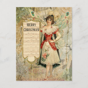 Viktorianische Weihnachtsmusik Feiertagspostkarte