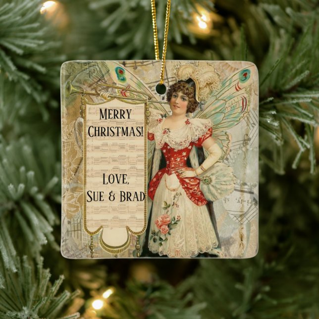 Viktorianische Weihnachtsmusik Keramikornament (Baum)