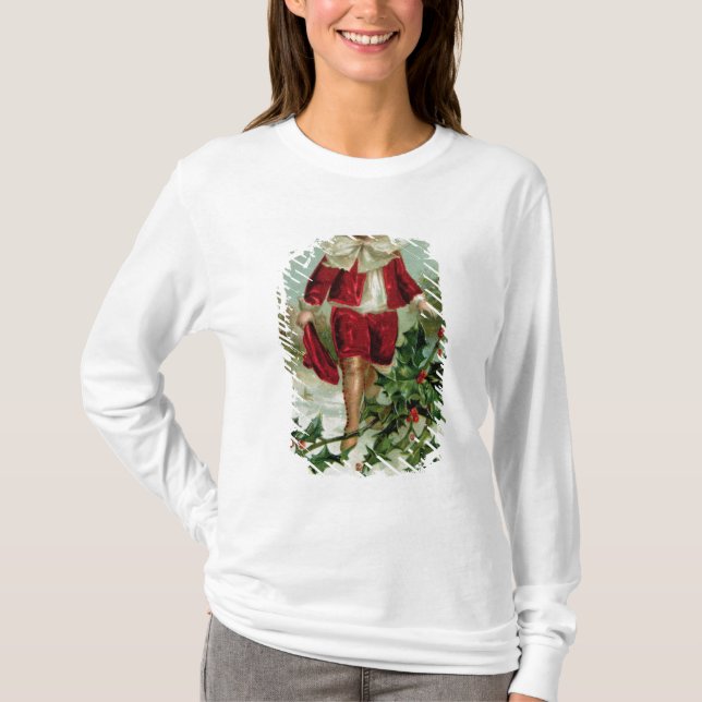 Viktorianische Weihnachtspostkarte, die einen T-Shirt (Vorderseite)