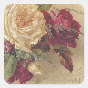 Viktorianische Weihnachtsrosen Aufkleber