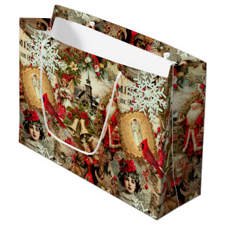 Viktorianische Weihnachtsschätze Collage Große Geschenktüte