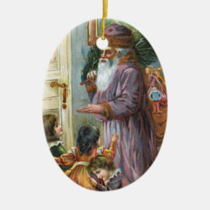 Viktorianische Weihnachtsverzierung Keramik Ornament
