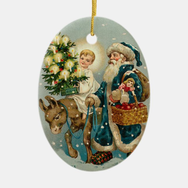 Viktorianische Weihnachtsverzierung Keramikornament (Vorne)
