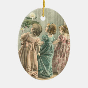 Viktorianische Weihnachtsverzierung Keramikornament