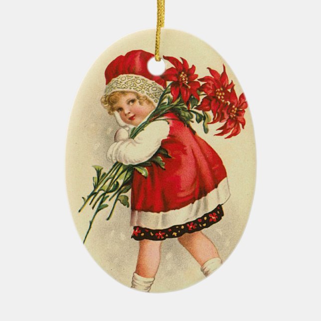 Viktorianische Weihnachtsverzierung Keramikornament (Vorne)