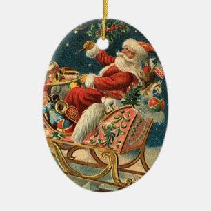Viktorianische Weihnachtsverzierung Keramikornament
