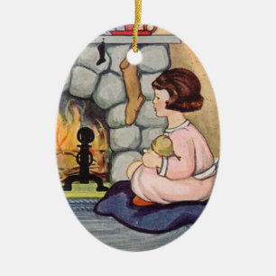 Viktorianische Weihnachtsverzierungen Keramik Ornament