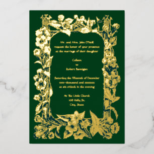Viktorianische Weinfelder Hochzeit Folieneinladung