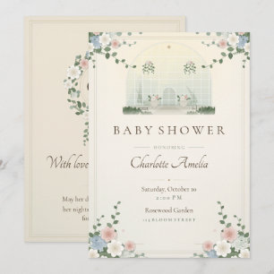 Viktorianische Wintergarten-Baby-Shower-Einladung