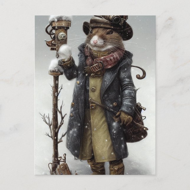Viktorianische Wintermaus-Postkarte Postkarte (Vorderseite)