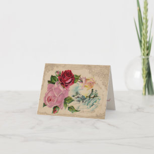 Viktorianische Winterrosen Dankeskarten Dankeskarte