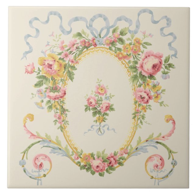 Viktorianische Zeitalter-Medallion & Blue Ribbon Fliese (Vorderseite)