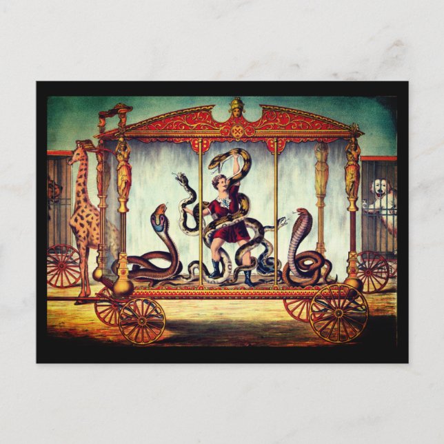 Viktorianische Zirkus-Vintage Ausstellung Postkarte (Vorderseite)
