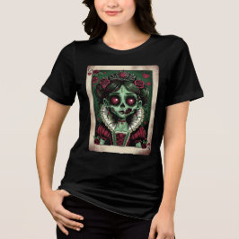 Viktorianische Zombie-Herzkönigin Tri-Blend Shirt