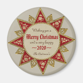 Viktorianischer 16-Punkte-Rotgoldstar CC0964 Magnet