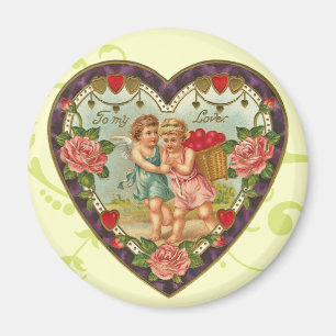Viktorianischer Amor-Herz-Magnet Magnet
