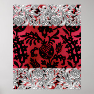 Viktorianischer Arabesque, POMEGRANATE NOUVEAU Poster