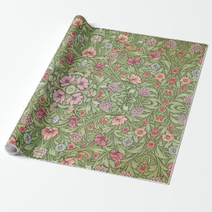 Viktorianischer Art Nouveau inspirierter Blumenmus Geschenkpapier
