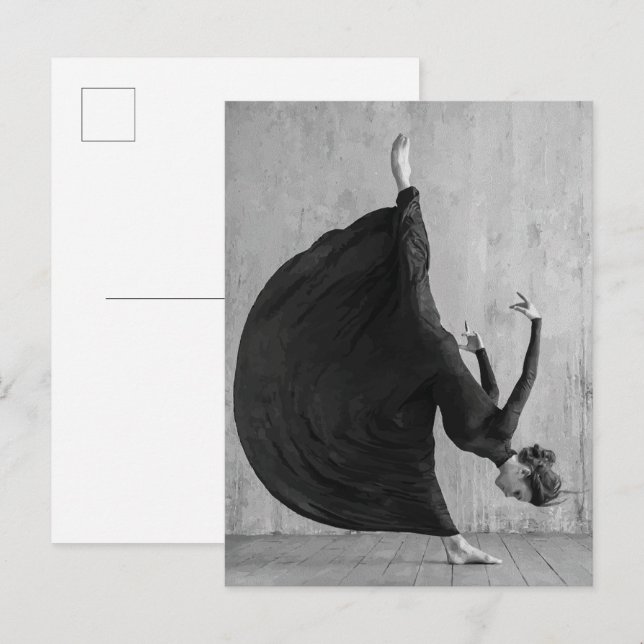 Viktorianischer Balletttänzer in Bewegung Postkarte (Vorne/Hinten)