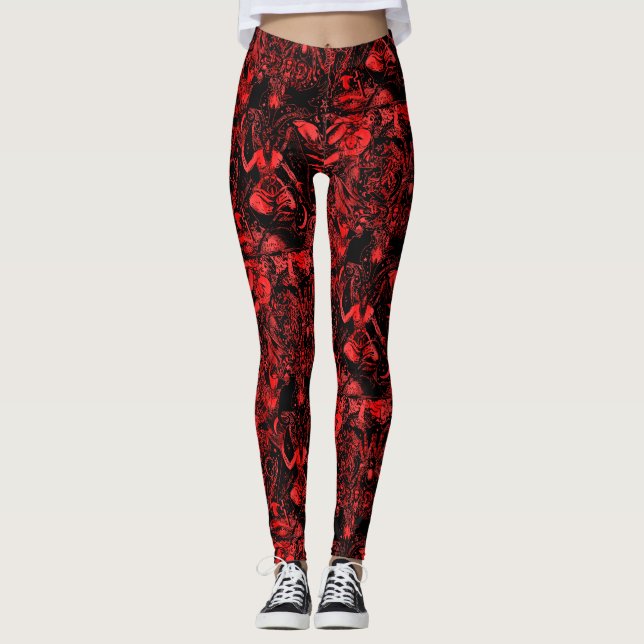 Viktorianischer Baphomet Goth Leggings (Vorderseite)