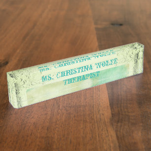 Viktorianischer Bilderrahmen und Wolken Namensplakette