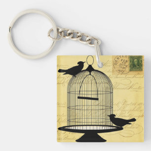 Viktorianischer Birdcage Gelber Akryllischer Schlü Schlüsselanhänger