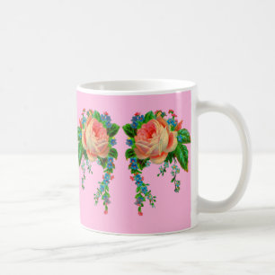 Viktorianischer Blumendruck Kaffeetasse