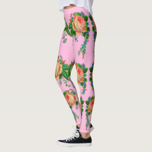 Viktorianischer Blumendruck Leggings