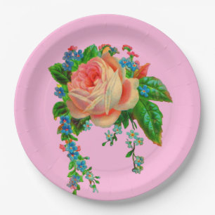 Viktorianischer Blumendruck Pappteller