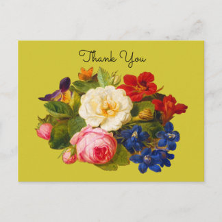 Viktorianischer Blumenstrauß mit Rosen und Schmett Postkarte