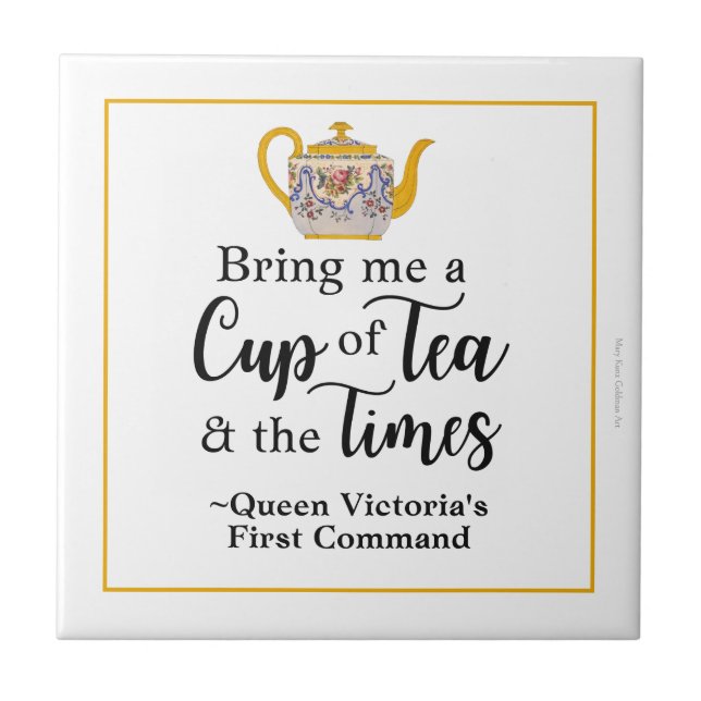 Viktorianischer britischer Royalty Tee Lover Vinta Fliese (Vorderseite)