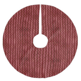 Viktorianischer Burgund und Goldstreifen Polyester Weihnachtsbaumdecke