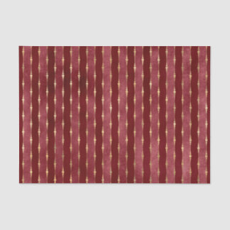 Viktorianischer Burgund und Goldstreifen Seidenpapier