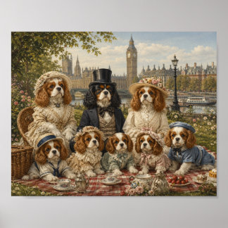 Viktorianischer Cavalier King Charles Familienpick Poster