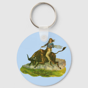 Viktorianischer Cowboy-Bulle Schlüsselanhänger