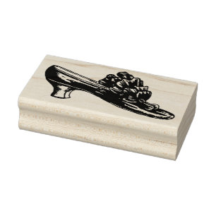 Viktorianischer Damen-Schuh-Gummikunst-Briefmarke Gummistempel