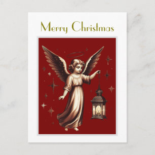 Viktorianischer Eleganter Weihnachtsgel und Lanter Postkarte